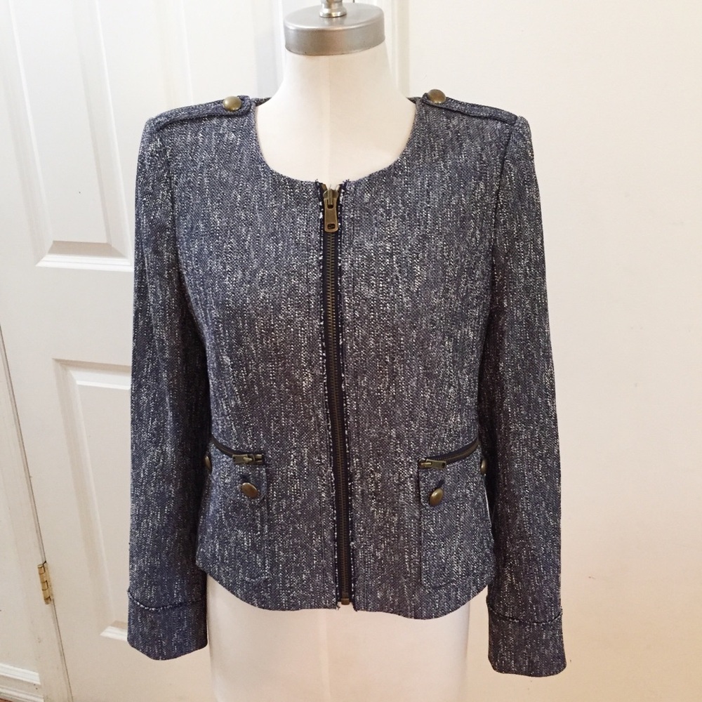 Ann Taylor Zip Jacket Blazer Size 10